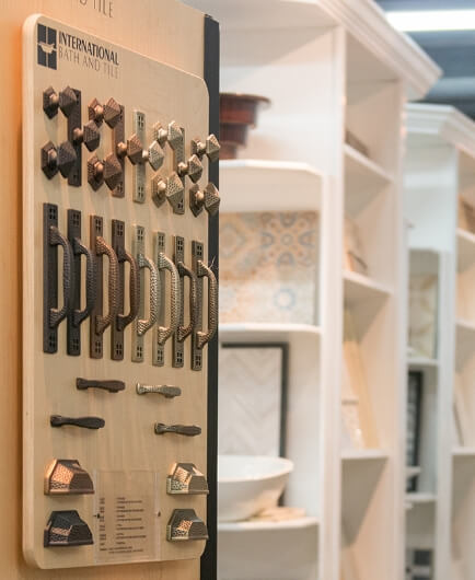 Close up of cabinet hardware