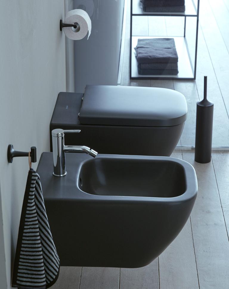 Duravit matte black toilet